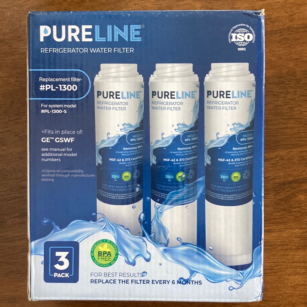 2 Pureline refrigerator water filters, new unopened